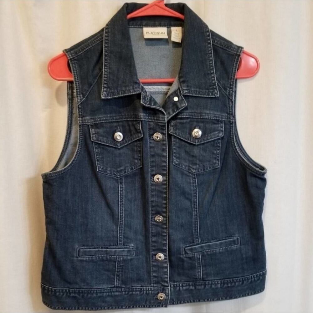 Chico's Dark Blue Denim Vest
